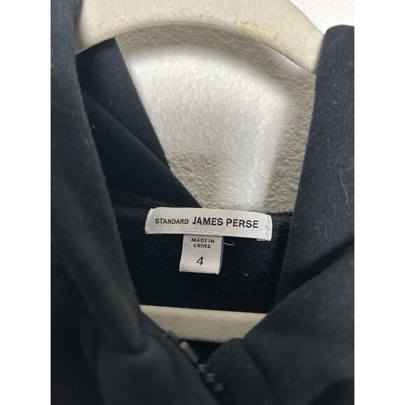 James Perse Standard Womens Sweater Black Full Zip Hoodie Adult Size 4/XL - Picture 2 of 5